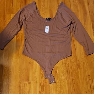 Banana Republic Ribbed Tan Bodysuit